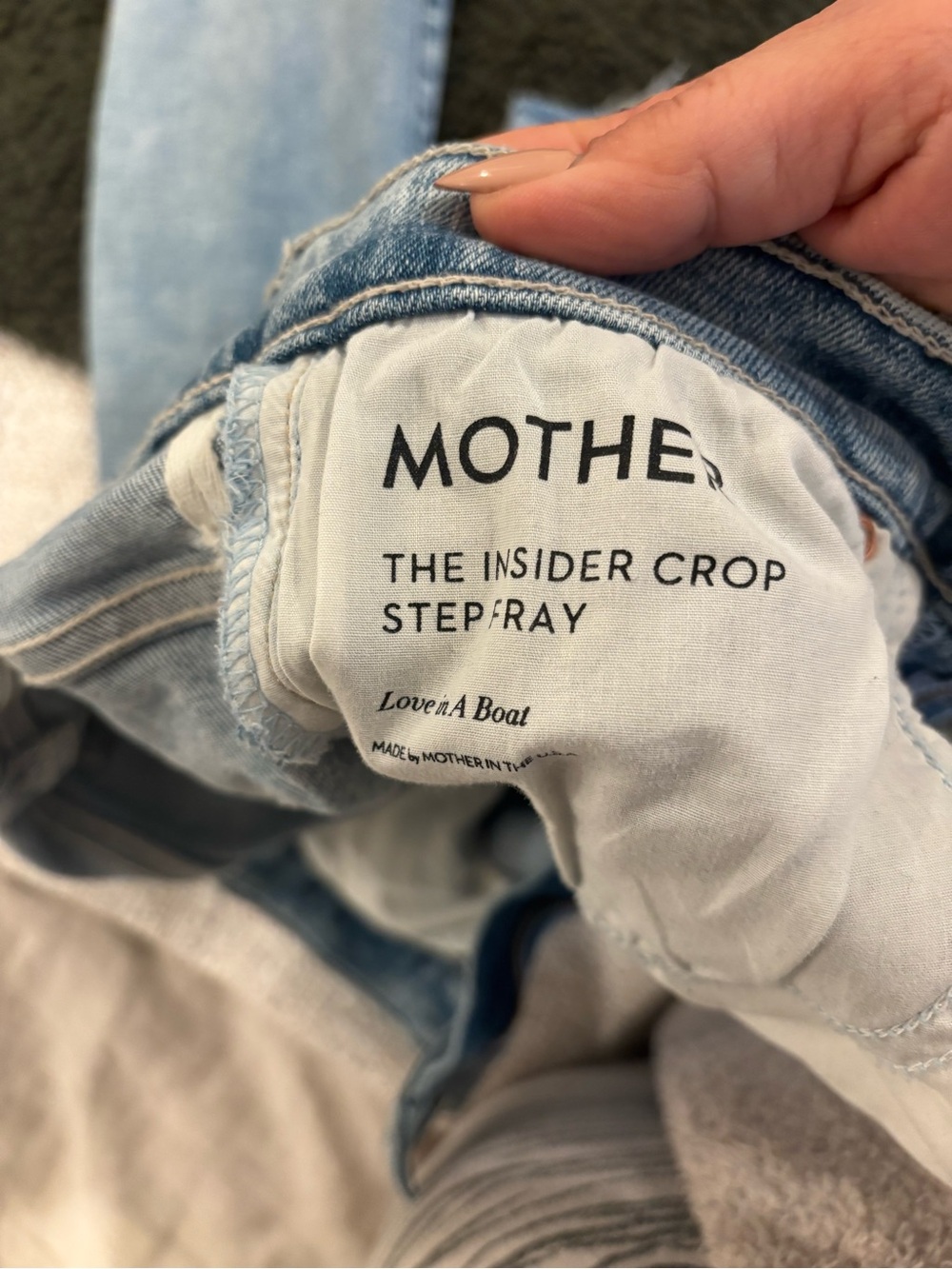 MOTHER Light Blue Distressed Flare Jeans - Picture 5 of 5